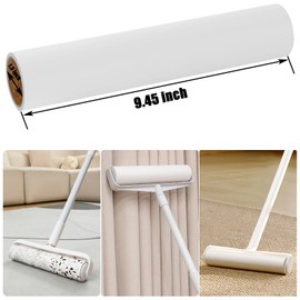 6 Pack 9.45 inch Lint Roller Refill Extra Sticky 9.4-9.5 inch Wide Large Lint Roller Refills for Floor Pet Hair Remover Replacement Refills Total 360 Sheets (6 Sticky Rolls)