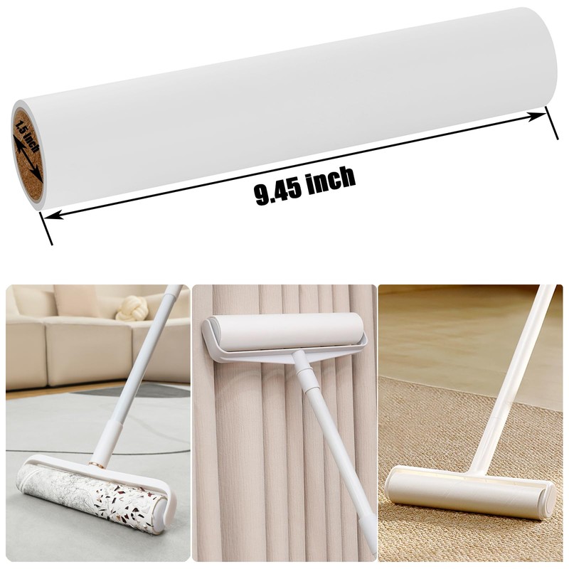 6 Pack 9.45 inch Lint Roller Refill Extra Sticky 9.4-9.5