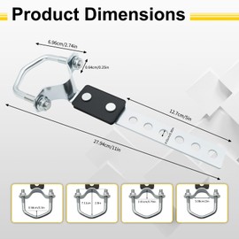 ZOSANY 4 Pack Heavy Duty Universal Exhaust Hangers - Flexible Swivel Tailpipe & Muffler Brackets for 2 1/4" Tubes (4 Pack)