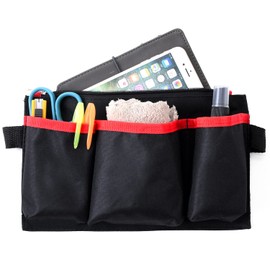 【demi-to】 Apron Bag for Work, Nurse Pouch, Free Size "For Nurses, Hairdressers, Gardening (Black)