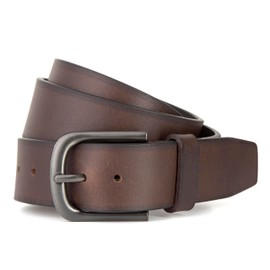 Mens Belt 100% Genuine Leather Belt for Men with Anti-scratched Buckle, Classy Mens Black Belts For Jeans And Dress (Brown, Medium (32"-36"))