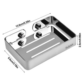 Mikihat Soap Holder, Stainless Steel Soap Dish Wall Mounted Soap Holder Soap Dish Shower Stainless Steel Screw Mounting Soap Holder No Drilling Soap Holder for Bathroom Kitchen