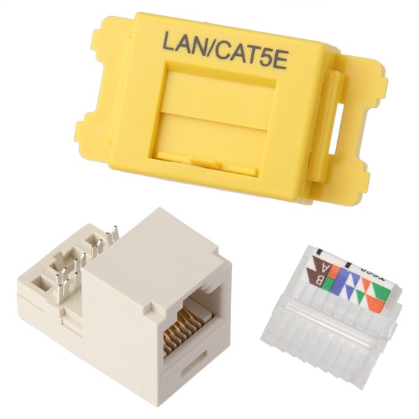 Panduit Cat5e JIS Plate Jack Kit, Yellow, JAOSSP58YL