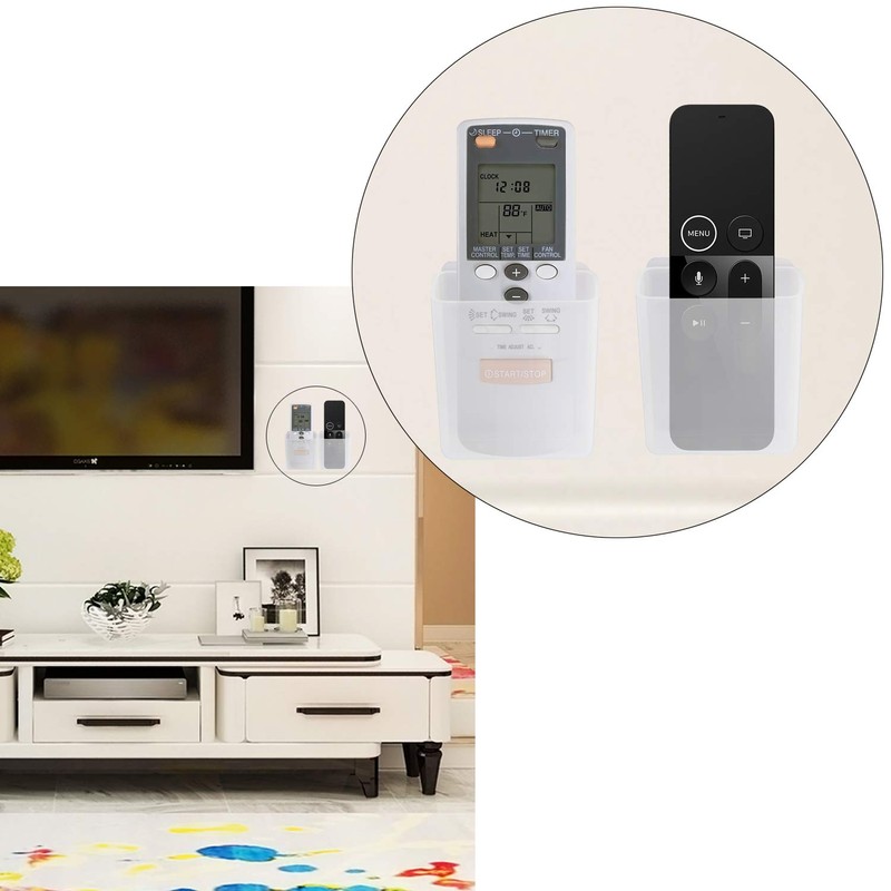 [2 Pack] Universal Remote Control Holder 7x6x3cm, Wall Mount Media