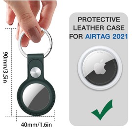 AICase PU Leather Case Compatible with AirTag 2021, AirTag Accessories with Key Chain/Bag Tag/Suitcase Tag/Luggage Tag/Dog Collar Pendant DarkSlateGray
