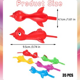 YANXINKE Pack of 30 Chickens Finger Flies, Finger Stretch Flying Chickens, Toy Novelty Catapult Chicken, Flying Chicken Toy, Rubber, Flying Rubber Chicken Slingshot, Slingshot, Chicken Stretchy Flying