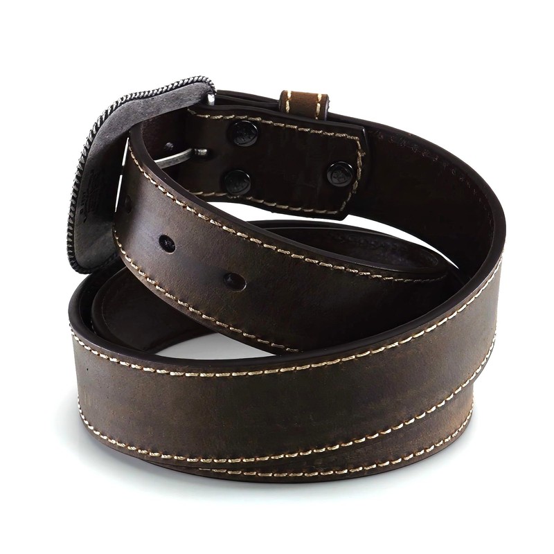 ARIAT Women's Basic Heavy Stitched Belt, Brown, Small