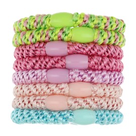 L. Erickson Grab & Go Ponytail Holders - Set of Eight, Cabana