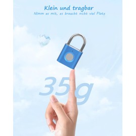 Fingerprint Padlock Sports Lock (2-Pack, Red Blue) eLinkSmart Mini Padlock Keyless Fingerprint Lock for Luggage School Bag Tool Box