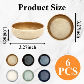 JBESUHI Set of 6 Colorful 3.3 Inch Ceramic Soy Sauce Dipping Bowls
