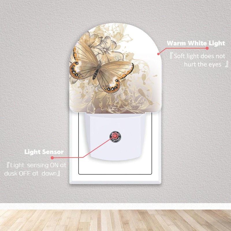Axxitude Butterfly Floral Night Lights Plug into Wall for Girls