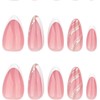 24 Piezas de Uñas Postizas a Presión, Uñas Falsas Cuadradas