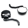 SMT-Skull Flame Black Side Mirrors Compatible With Harley Road King