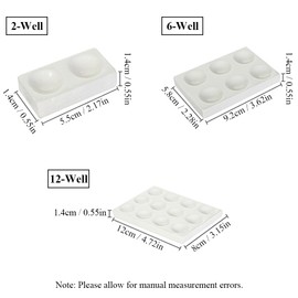TopHomer White Porcelain Spot Plate 12 Wells Laboratory Spotting Reaction Plate Best for Laboratory Chemical Experiment Testing