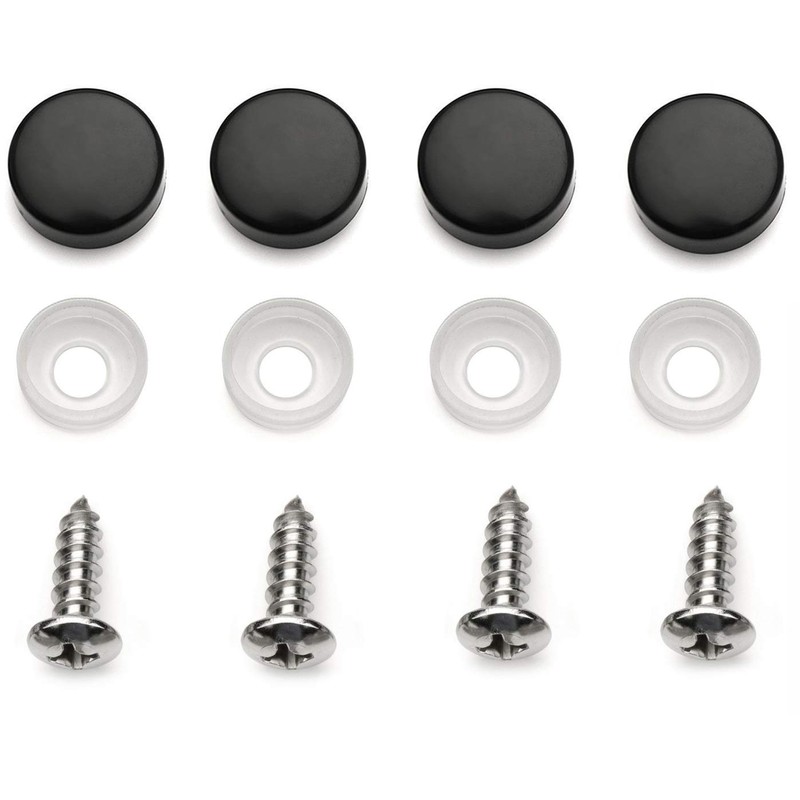 Black Stainless Steel License Plate Frame (Black/Chrome Flag with Thin