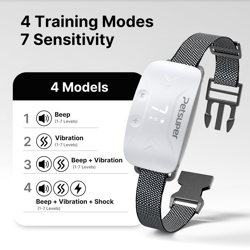 Dog Bark Collar, Petsuper Anti Bark Collars with Beep Vibration