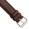 Unbranded 17mm 7.5" Brown Italian Leather Silver-tone Buckle Watch Band