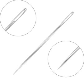 Ybxjges 60Pcs Large Eye Sewing Needles for Leather, 6 Sizes Hand Sewing Needles Embroidery Thread Needle for Hand Sewing Art Crafts