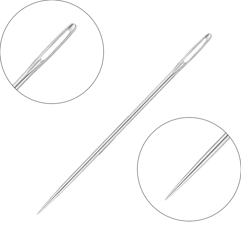 Ybxjges 60Pcs Large Eye Sewing Needles for Leather, 6 Sizes