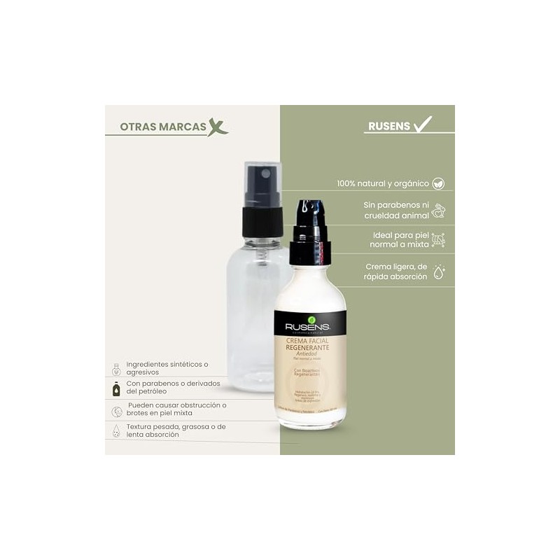 Rusens Crema Facial Regenerante Antiedad 100 Natural Años Piel Normal