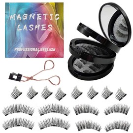 Kit de pestañas magnéticas duales 3D - Pestañas postizas artificiales con rizador de pestañas Fácil de usar | Kits de herramientas de maquillaje de pestañas postizas reutilizables Accesorios Melo-bell