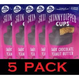 Skinny Dipped 5x Skinny Dipped Dark Chocolate Peanut Butter Cups 30 cups 15.9 oz Bag LOW SUGAR