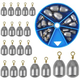 Fishing Weights Sinkers Kit, 20pcs Iron Fishing Weights Assortment Bass Casting Sinker Weight Bell Sinkers Saltwater Freshwater Fishing