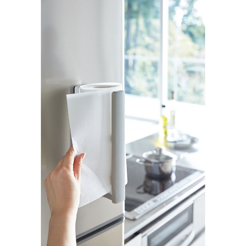 Yamazaki Plate 3420 Magnetic Kitchen Paper Towel Holder with Stopper,