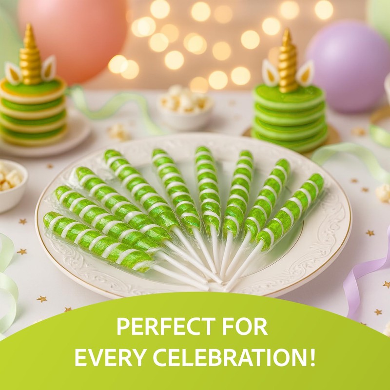 Adams & Brooks Bright Green Apple Mini Unicorn Pops, 10