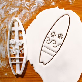 Surfboard Paw Print Cookie Cutter 1 Piece