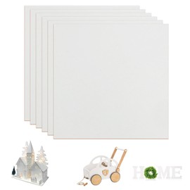 Wadukud 6 PCS White Basswood Sheets, 12"x12"x1/8" - 3mm Unfinished Wood Board, Thick Plywood Sheet for Crafts Laser Engraving, Wood Burning, Architectural Models, Staining