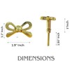 Perilla Home Set of 6 Brass Bow Knobs for Cabinet