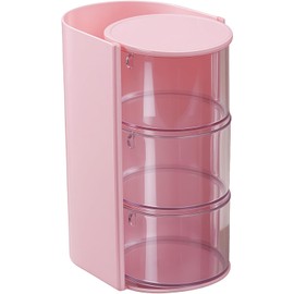 Organizador de accesorios para el cabello de 3 niveles con cajones giratorios, caja almacenamiento transparente para esponjas maquillaje, cepillos, gomas para el cabello, organizador tocador
