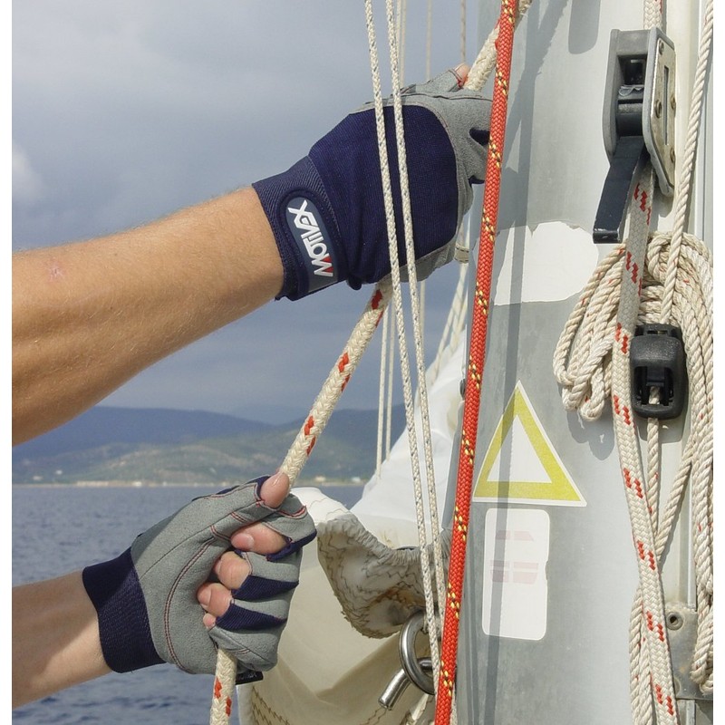 Sailing gloves Motivex Red Stitch All Fingers Cut Size: XXS