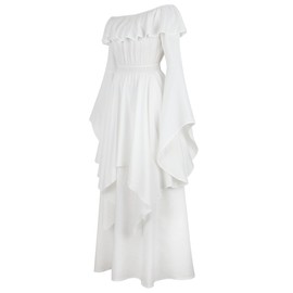Parlsdy Women's Renaissance Dress & Medieval Costume - White, 2XL