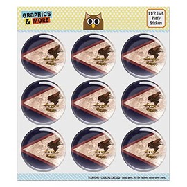 Rustic Distressed American Samoa Flag Puffy Bubble Dome Scrapbooking Crafting Sticker Set