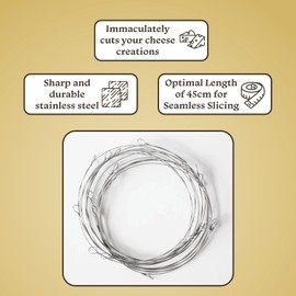 GN Cheese Cutter Replacement Wires, Stainless Steel Cutting Strings for Handee Cheese Slicer, Durable Spare Wire Set, Effortless Cheese Cutting - Pack of 12 (45CM)