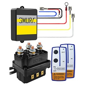 Winch Solenoid Relay 12V 250A Wireless Winch Remote Control Kit 2000-5000 Lbs Heavy Duty Winches Solenoid Relay Contactor and Remote Switch for ATV UTV Car Boat Trailer Truck Mounted Crane