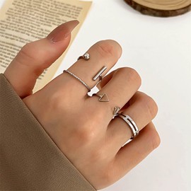 TseenYi Boho Ankle Rings Sets Silver Midi Finger Stackable Ring Stacking Vintage Joint Rings Retro Midi Rings Jewellery for Women and Girls Gifts