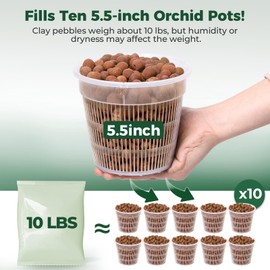 T4U Leca Clay Pebbles for Plants, 10 LBS 10-20 mm Clay Balls for Indoor Plants, Natural Clay Pebbles for Orchid Potting Mix, Hydroponic, Leca Pots, Plant Drainage, Garden Soil