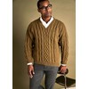 Wendy Aran Knitting Pattern for Mens Cable Knit V Neck