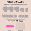 24PCS French Tip False Toenails - Square Pink Heart Fake