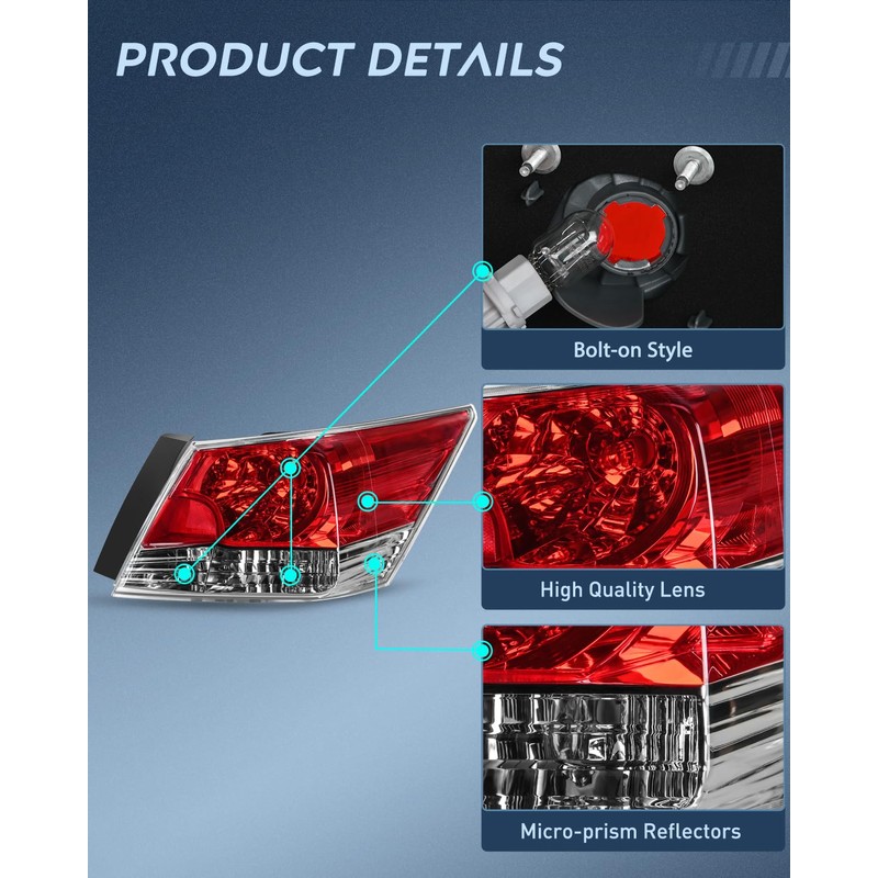 Nilight Taillight Assembly Compatible with 2008 2009 2010 2011 2012