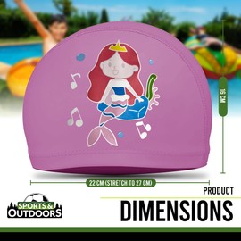 1pk Kids Swimming Cap Girls | Pink Swimming Cap Kids 6-14 Girls | Kids Swim Hat | Waterproof Girls Swimming Cap Kids | Childs Swimming Cap | Swim Cap Kids Long Hair, Swimming Hat Kids 6-14