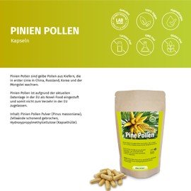 Pinien Pollen Kapseln Wildsammlung Zellwandgebrochen vegetarische Kapselhülle (90 stück (1er Pack))