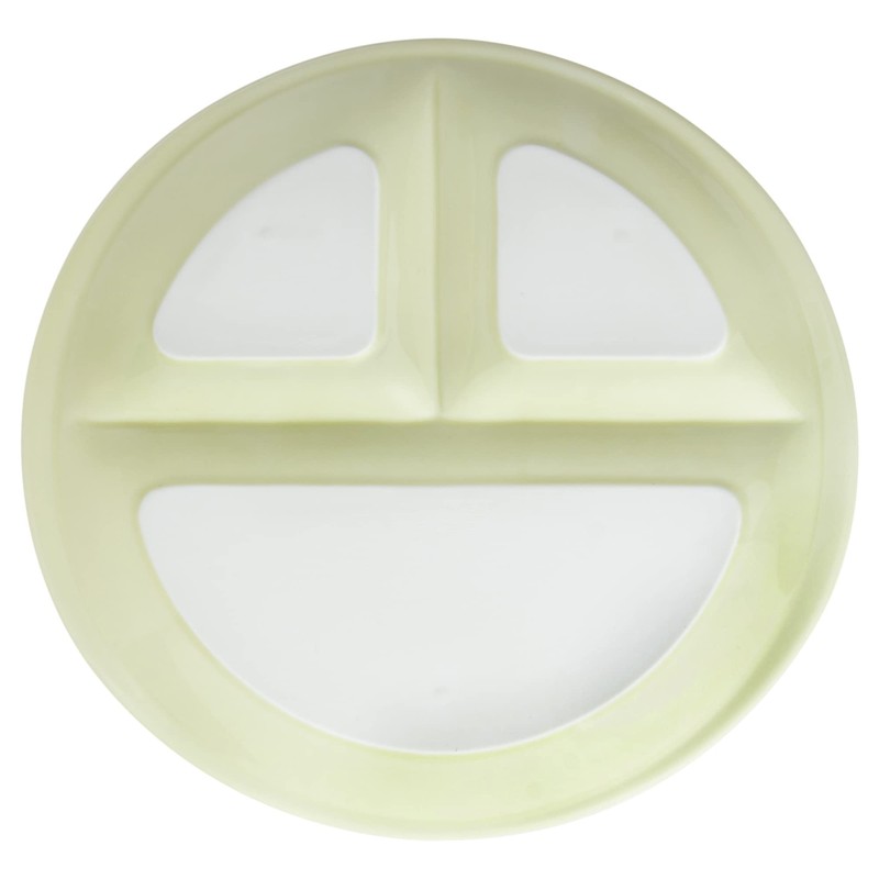 titto P37003 3-Compartment Dish (Round), Light Green