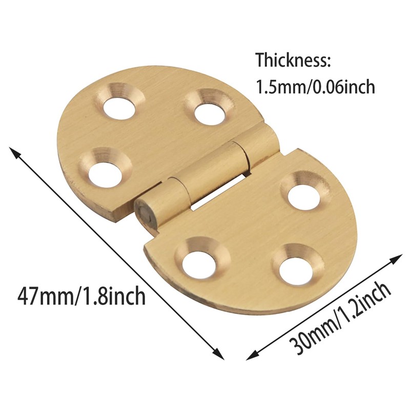 ZZLZX 2PCS Mini 180 Degree Brass Hinge Pure Brass Flap