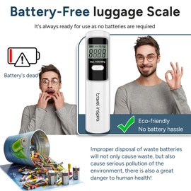 travel inspira Luggage Scale Battery-Free, Portable Handheld Digital Suitcase Scale for Travelling, 110lbs/50kg