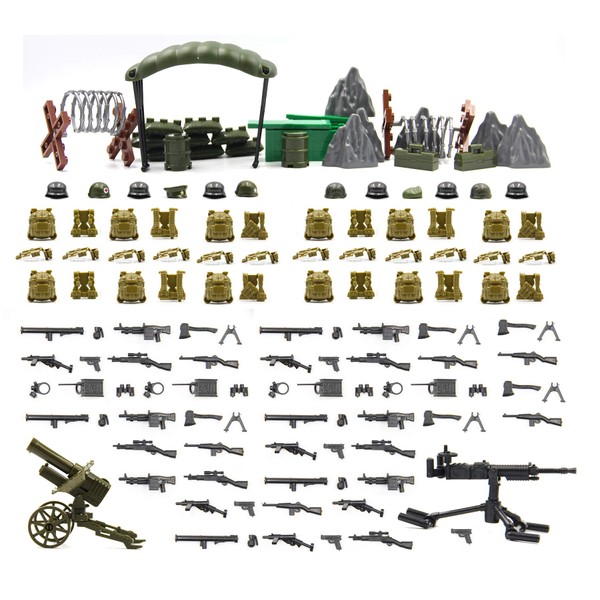 War Equipment and Weapon in World War II Compatible with Building Block Brand Figure
