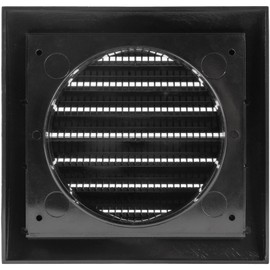 Vent Systems 4'' Inch Black Pack of 4 Air Vent Cover Dryer Vents and Bathroom Exhaust Vents Pipe, Black Louvered Dryer Vent Cover - Exhaust, Supply Air Register Grille with Flange